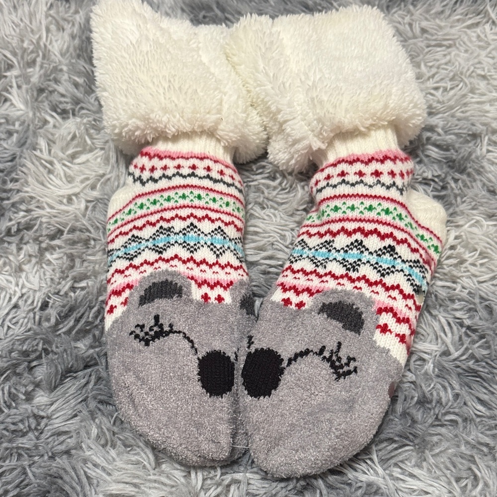 Cozy Winter Patterned Slipper Socks